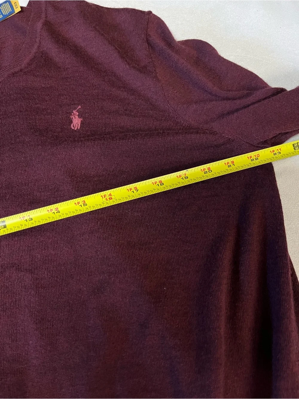 Polo Ralph Lauren XL Men’s Merino Wool V-Neck Burgundy Preppy Old Money